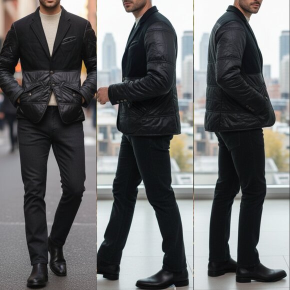 Roberto Cavalli Men’s Wool Black Jacket Coat Size 42 Long Sleeve Made in Italy - Picture 1 of 13